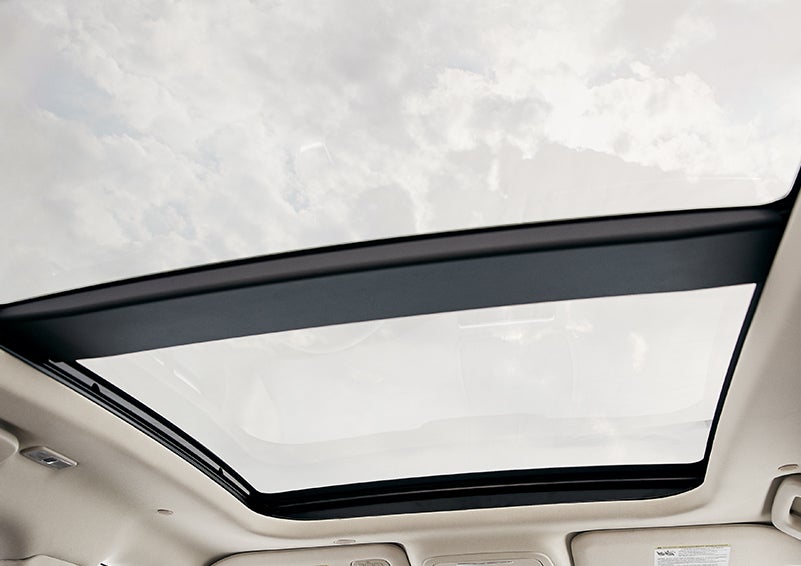 The available panoramic Vista Roof® is shown from inside a 2024 Lincoln Corsair® SUV. | McKie Lincoln, Inc. in Rapid City SD