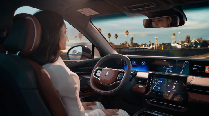 A person is shown driving hands-free on the highway with available Lincoln BlueCruise technology. | McKie Lincoln, Inc. in Rapid City SD